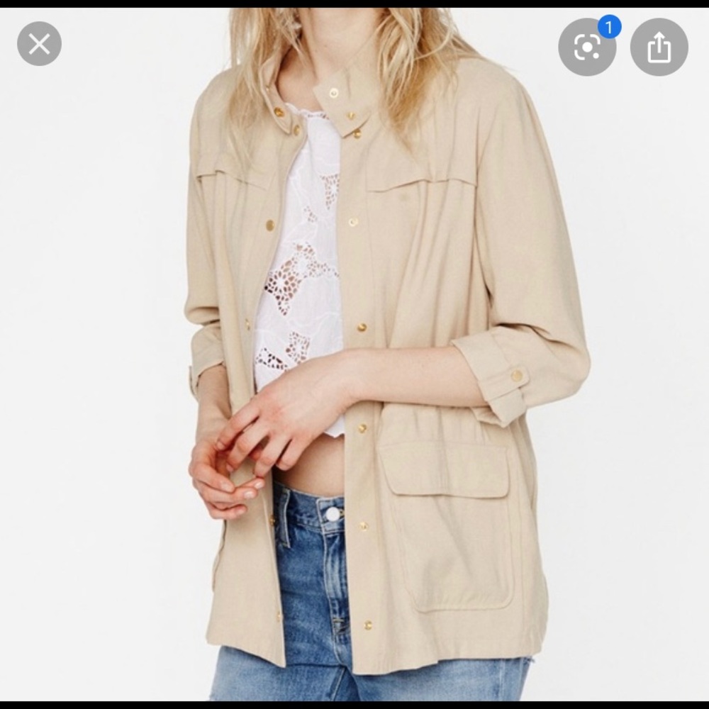 Safari Beige Tan Jacket Zara